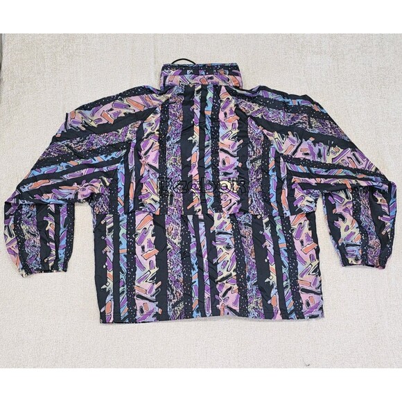 Vintage Reebok 80s Retro Hooded Track Windbreaker Jacket Adult Large - Picture 2 of 9